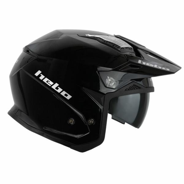 HC1129 ZONE5AIR パールブラック HEBO エボ トライアルヘルメット 競技用公道走行...