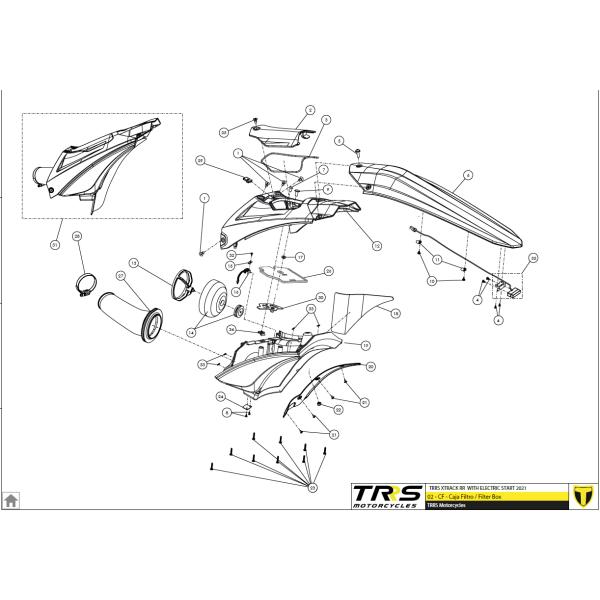 02003TR100 リアフェンダー（ホワイト）　TRRS ラガレーシング