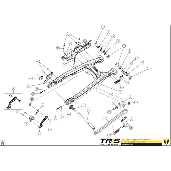 03017TR100 ガイド,リアブレーキホース　TRRS ラガレーシング