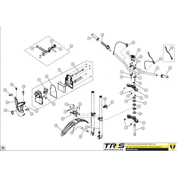 TR04019TR100 フロントフォークセット,アルミファクトリー　TRRS ラガレーシング