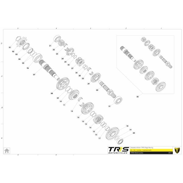 09001MT100 カウンターシャフト　スプロ Z１0Z１0　TRRS ラガレーシング