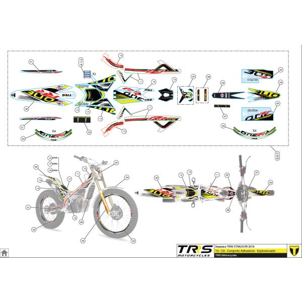 15068TR119 ステッカー,ホイールリムセット 2019RR　TRRS ラガレーシング