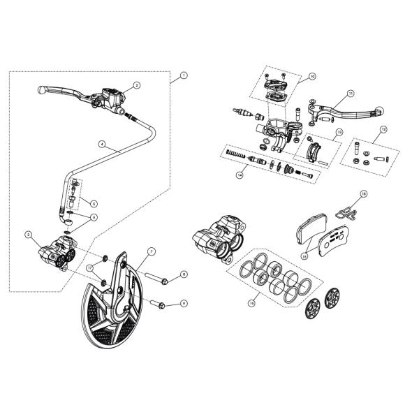70372 リペアピストンキット、フロントブレーキキャリパー　TRRS One