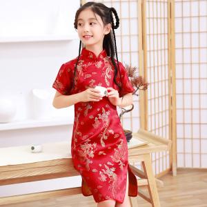 チャイナドレス 子供 ダンス コスプレ衣装 キ...の詳細画像2