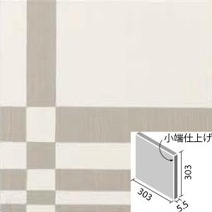 ドリス 303角(デザイン柄B)片面小端仕上げ(右) ECP-3031T/DRS1B(R) グレー エコカラットプラス　/ LIXIL INAX タイル｜etile