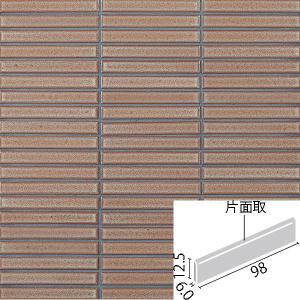 インテリアモザイク 窯変ボーダー 100×15mm角ボーダー片面取(長辺) IM-1016/YB3H(U)　/ LIXIL INAX タイル｜etile