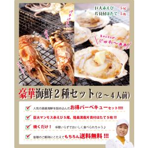 海鮮バーベキュー 赤エビ 5尾 ホタテ 殻付 ...の詳細画像1
