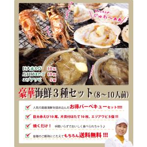 海鮮バーベキュー 赤エビ 10尾 ホタテ 殻付...の詳細画像1