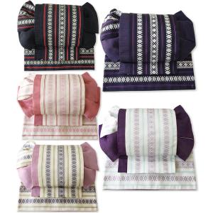 作り帯 浴衣帯 お太鼓蝶結び帯 献上柄 両面小袋半幅帯