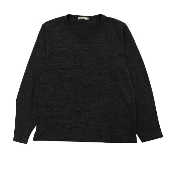 2209F-015 メンズ Collective コレクティブ グレー ニットセーター M やや薄手...