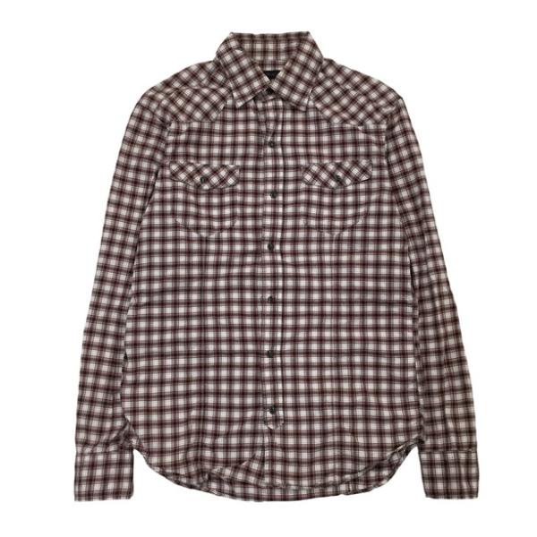 2210F-111 メンズ DESIGNWORKS デザインワークス ブラウン シャツ 44 マドラ...