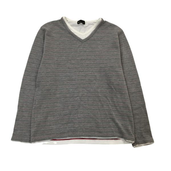 2310F-015 メンズ TK MIXPICE ティーケーミクスパイス グレー ニットセーター X...