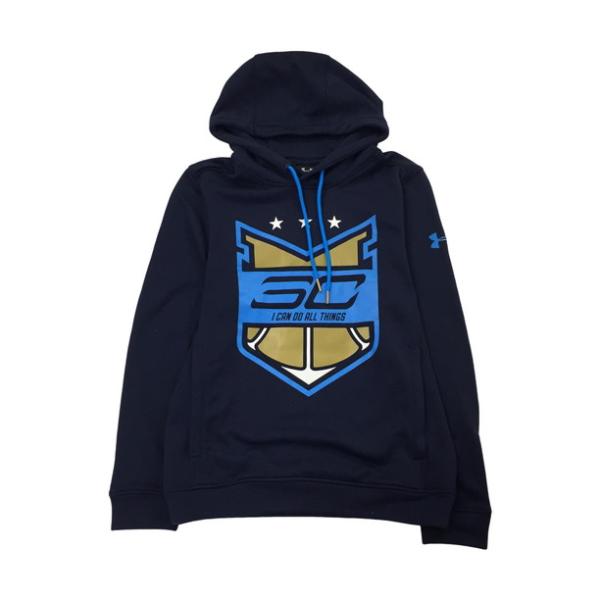 2404F-064 メンズ UNDER ARMOUR アンダーアーマー ネイビー パーカー SM 【...