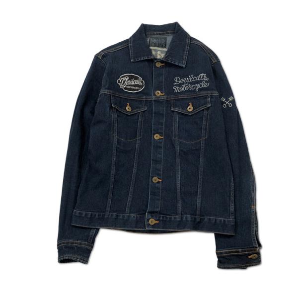 2503F-276 メンズ devilcats デビルキャッツ ネイビー デニムジャケットジージャン...