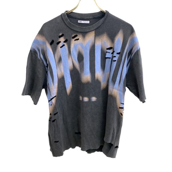 2509N-150 メンズ ZARA ザラ ブラック 半袖Tシャツ S