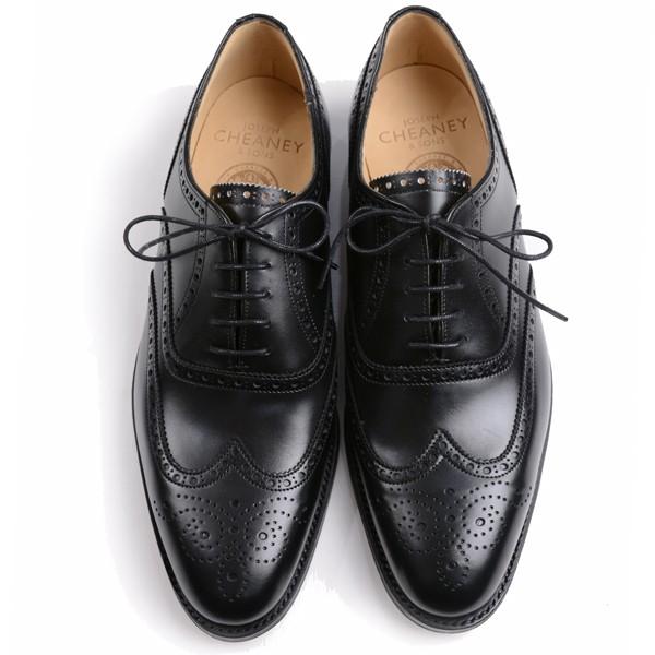 チーニー CHEANEY ウイングチップ ブロード２ ブラック ドレスシューズ ブラックカーフ レザ...