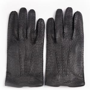 HERMES（エルメス） メンズ手袋 クルー・ド・セル II ブラック ディア