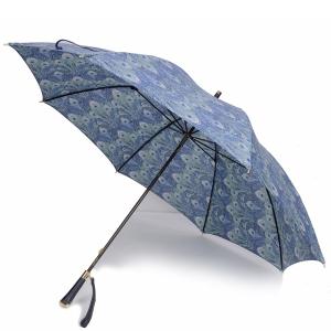 フォックス・アンブレラズ レディース FOX UMBRELLAS SP1 トランペットアンブレラ グリーン系ピーコックプリント レザーハンドル｜eton