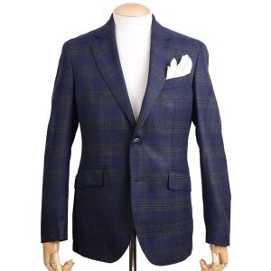 秋冬 ハケット ロンドン メンズ HACKETT LONDON MEN'S HM442282 タウンジャケット アンコン仕様 ウールチェック ジャパンフィットモデル ネイビーxグレー｜eton