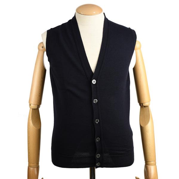 秋冬 ジョンスメドレーメンズ JOHN SMEDLEY フロント釦ニットベスト（前開きチョッキ） ウ...