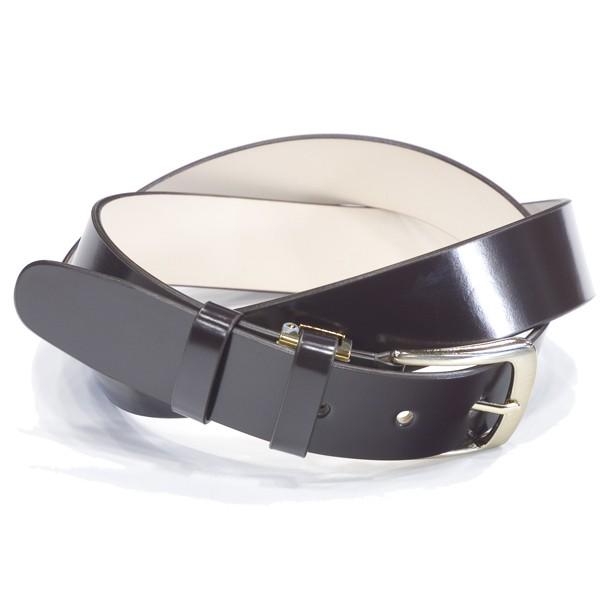 キース KIETH 一枚革水染めシェルコードバンベルト チョコブラウン ウエスト93cmまで対応ノン...