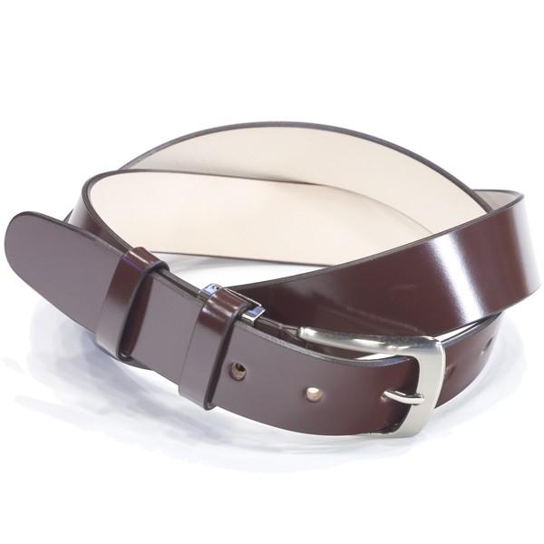 キース KIETH 一枚革水染めシェルコードバンベルト ブラウン ウエスト93cmまで対応ノンステッ...