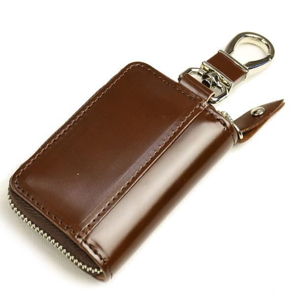 キース 水染めシェルコードバン スマートキーケース チョコブラウン 1357 アニリン染 ラウンドフ...