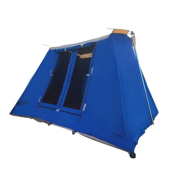 テント 沢田テント コットンテント 1?3人用 ソロキャンプ ロッジ型テント ブルー