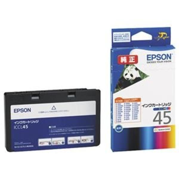 （まとめ） エプソン EPSON インクカートリッジ カラー（4色一体型） ICCL45 1個 ×3...