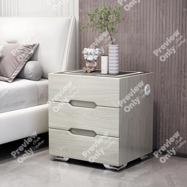 【新品★送料無料】スマートサイドテーブル 3段引き出し 寝室 リビングルーム【ワイヤレス充電/ダブル...