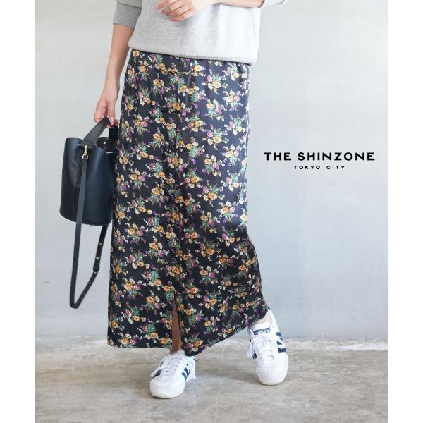 ザ シンゾーン FLOWER BOUQUET PRINTED SATIN SKIRT THE SHI...