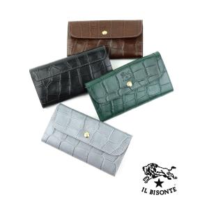 特価⭐新品★保証書あり★イルビゾンテ 長財布 IL BISONTE　グレー IL BISONTE（イルビゾンテ） 財布 ラウンドジップ ロングウォレット