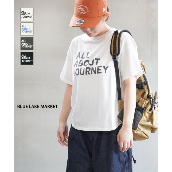 ブルーレイクマーケット アメリカンドライ天竺ヘムラウンドプリントTee BLUE LAKE MARK...
