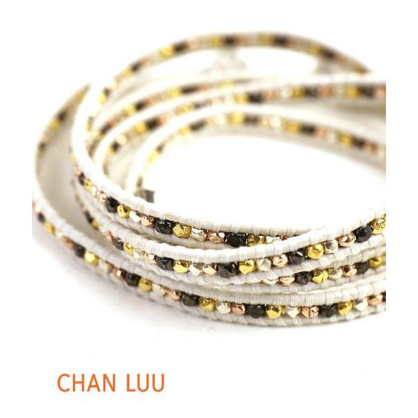 CHAN LUU(チャン ルー) シルバースタッズ レザー多連ラップブレスレット・C134720-3...