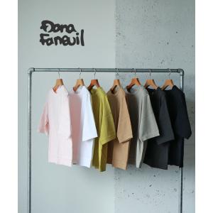 ダナファヌル 5分袖 プルオーバー カットソー 無地Tシャツ DANA FANEUIL レディース 国内正規品｜etre