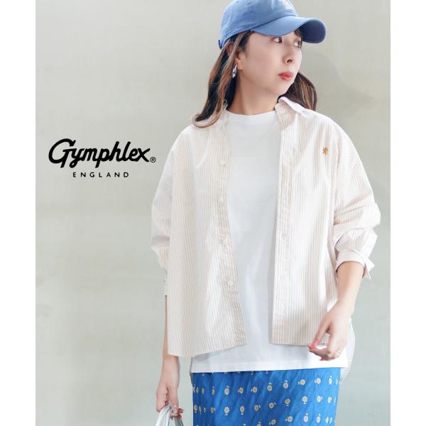 ジムフレックス ボタンダウン長袖ストライプシャツ Gymphlex 2026春夏新作 レディース 国...