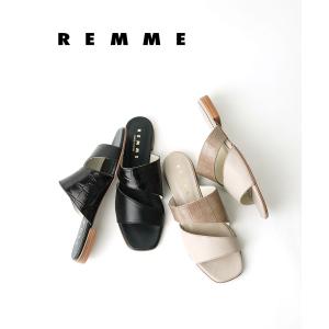 レメ ストラップサンダル REMME HE-352-SOIN 国内正規品 送料無料 REMME（レメ） チャンキーヒール ショートブーツ レディース 国内正規