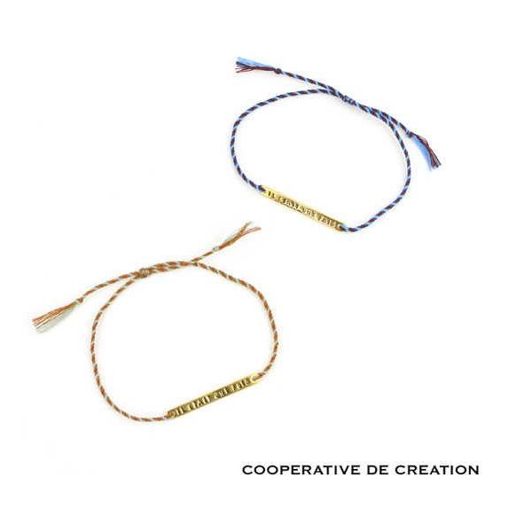 COOPERATIVE DE CREATIONゴールド刻印プレート メッセージ ブレスレット “IL...