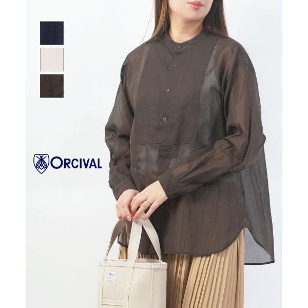 オーチバル・オーシバル コットンボイルバンドカラーブザムシャツ ORCIVAL 2026春夏新作 レ...
