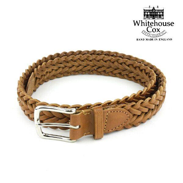 ホワイトハウスコックス Whitehouse Cox フルグレイン カウハイドレザーメッシュベルト ...