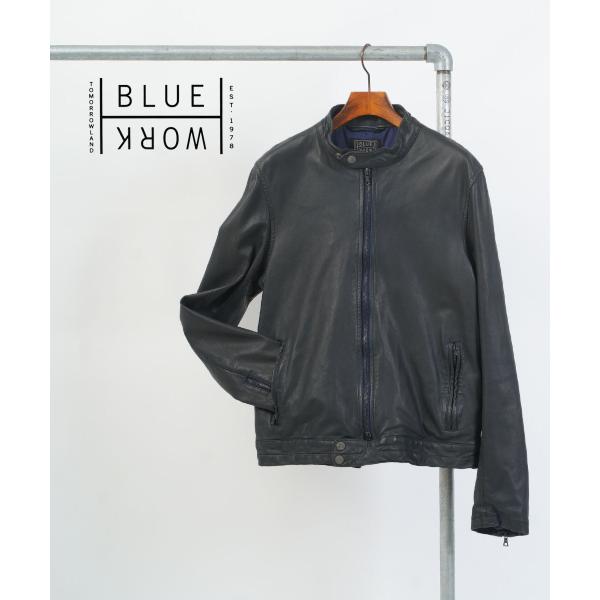 ブルーワーク ヴィンテージライダースジャケット Re-dye Blue Work 2023秋冬新作 ...