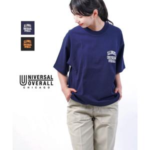 ユニバーサルオーバーオール ロゴTシャツ カットソー ILLINOIS PRINT TEE UNIVERSAL OVERALL レディース 国内正規品 メール便可能5｜etre