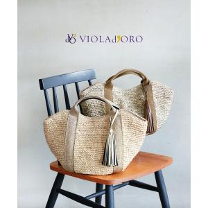 送料無料】【2026SS】VIOLAd'ORO [ヴィオラドーロ] SANDRO ラフィア
