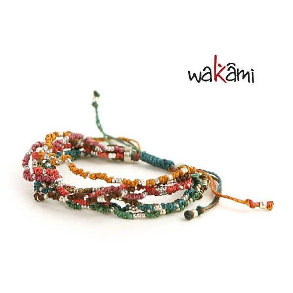 wakami ユニセックス ワックスコード スリップノット 7ストランド ブレスレット “Life ...