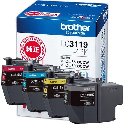 インクカートリッジ ブラザー LC3119-4PK [純正インクカートリッジ大容量タイプ お徳用4色...