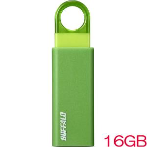 USBメモリ バッファロー RUF3-KS16GA-GR [ノックスライド USB3.1(Gen1)メモリー 16GB グリーン]｜etrend-y