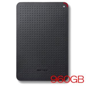 ポータブルSSD バッファロー SSD-PL960U3-BK/N [USB3.1(Gen1) 小型ポータブルSSD 960GB ブラック]