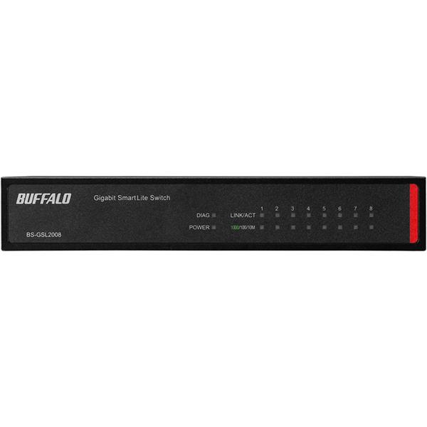 スイッチングハブ バッファロー BS-GSL2008 [法人向け Giga L2 スマートLiteス...