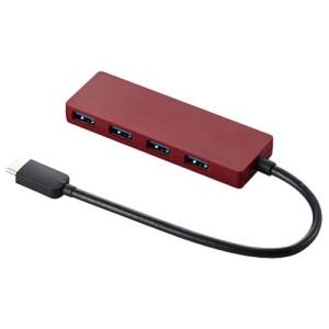 USBハブ エレコム U3HC-A429BRD [USB3.1(Gen1)HUB/TypeC/Aメス4/15cm/レッド]｜etrend-y