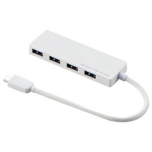 USBハブ エレコム U3HC-A429BWH [USB3.1(Gen1)HUB/TypeC/Aメス4/15cm/ホワイト]｜etrend-y